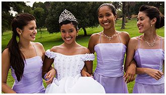 Quinceañera with her court