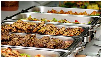 Catered buffet dishes