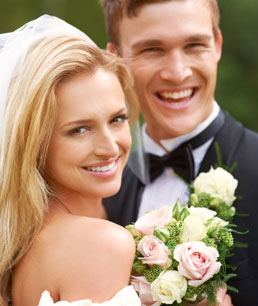 Happy wedding couple